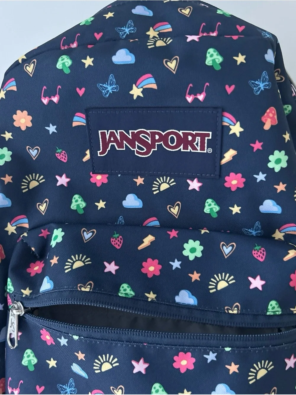 17” JanSport Kids' Navy Rainbow Icons Electric Backpack Like New WOT - Picture 2 of 16